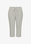 KCMILLE CROPPED - Pantaloni - chalk black stripe