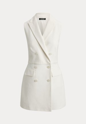 Lauren Ralph Lauren, DOUBLE BREASTED PIQUÉ SLEEVELESS ROMPER - Ολόσωμη φόρμα - white