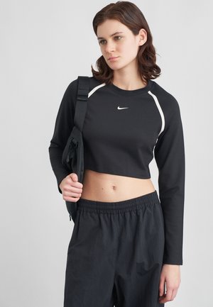 STREET BOLD CROP - T-shirt à manches longues - black/chalk