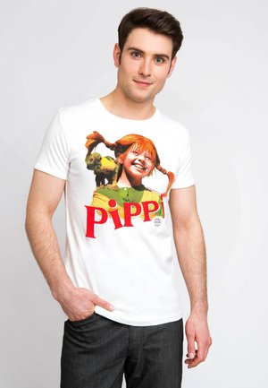 LOGOSHIRT T-SHIRT PIPPI LANGSTRUMPF - Print T-shirt - altweiss