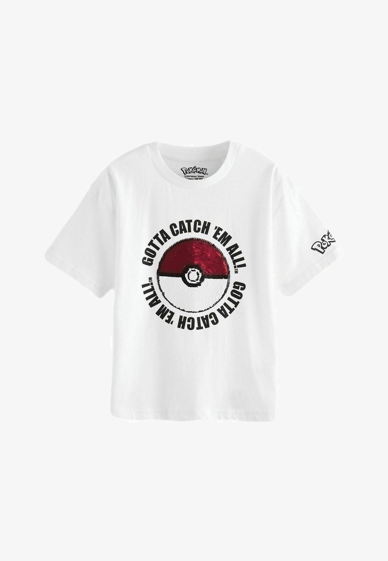 Next LICENSED POKEMON PIKACHU - REGULAR FIT - Trükipildiga T-särk - white