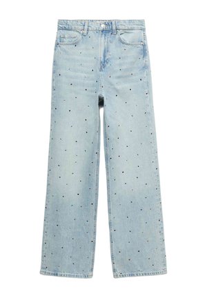 Marks & Spencer, RELAXED HIGH WAISTED GEM EMBELLISHED STRAIGHT LEG JEANS. - Jeans Straight Leg - light indigo