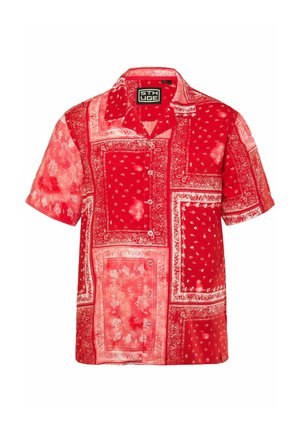 STHUGE, SHIRT, SHORT SLEEVE, CUBA COLLAR, ALL-OVER PRINT, BOXY FIT, UP TO 8 XL - Košile - chilli red
