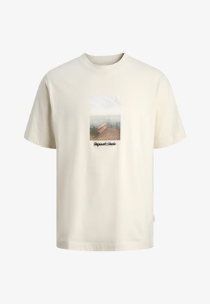Jack & Jones, T- - Trükipildiga T-särk - antique white