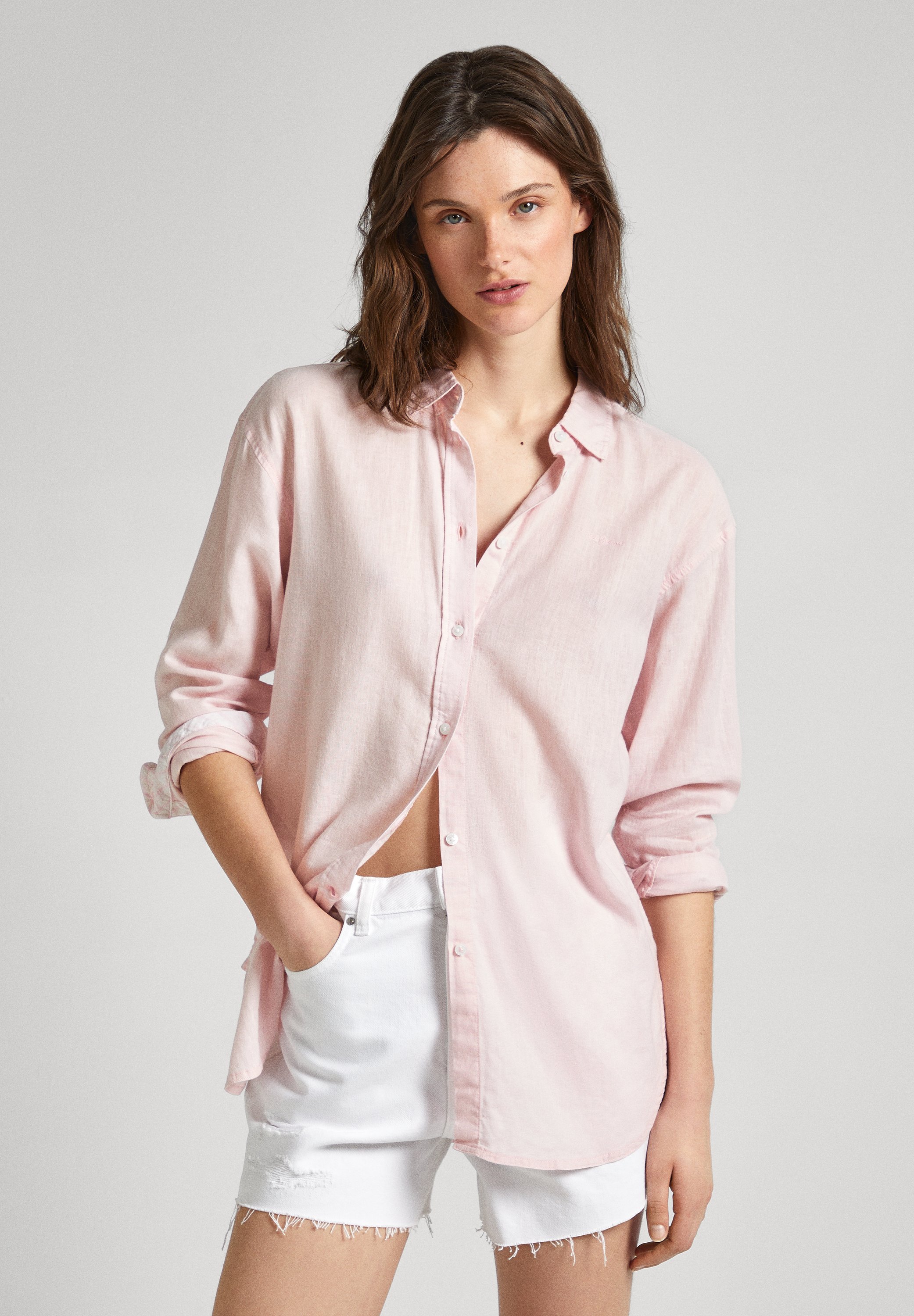 T-shirt Pepe Jeans Lorette V Neck Per Donna, Vestibilità Regolare, Logo Stampato Sul Petto