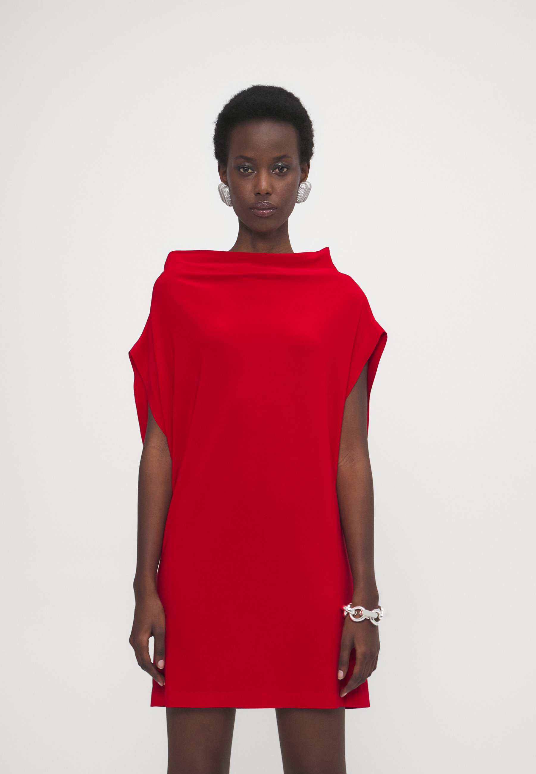 knee length dresses for ladies MARIA MINI DRESS – Tiger Red – Norma Kamali main image 1