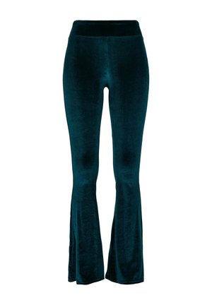 Urban Classics LADIES HIGH WAIST VELVET BOOT CUT LEGGINGS - Hlače - teal