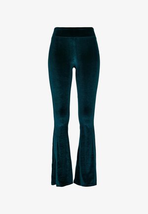 Urban Classics LADIES HIGH WAIST VELVET BOOT CUT LEGGINGS - Hlače - teal