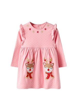 REGULAR FIT - CHRISTMAS SNAIL APPLIQ - Trikotāžas kleita - pink