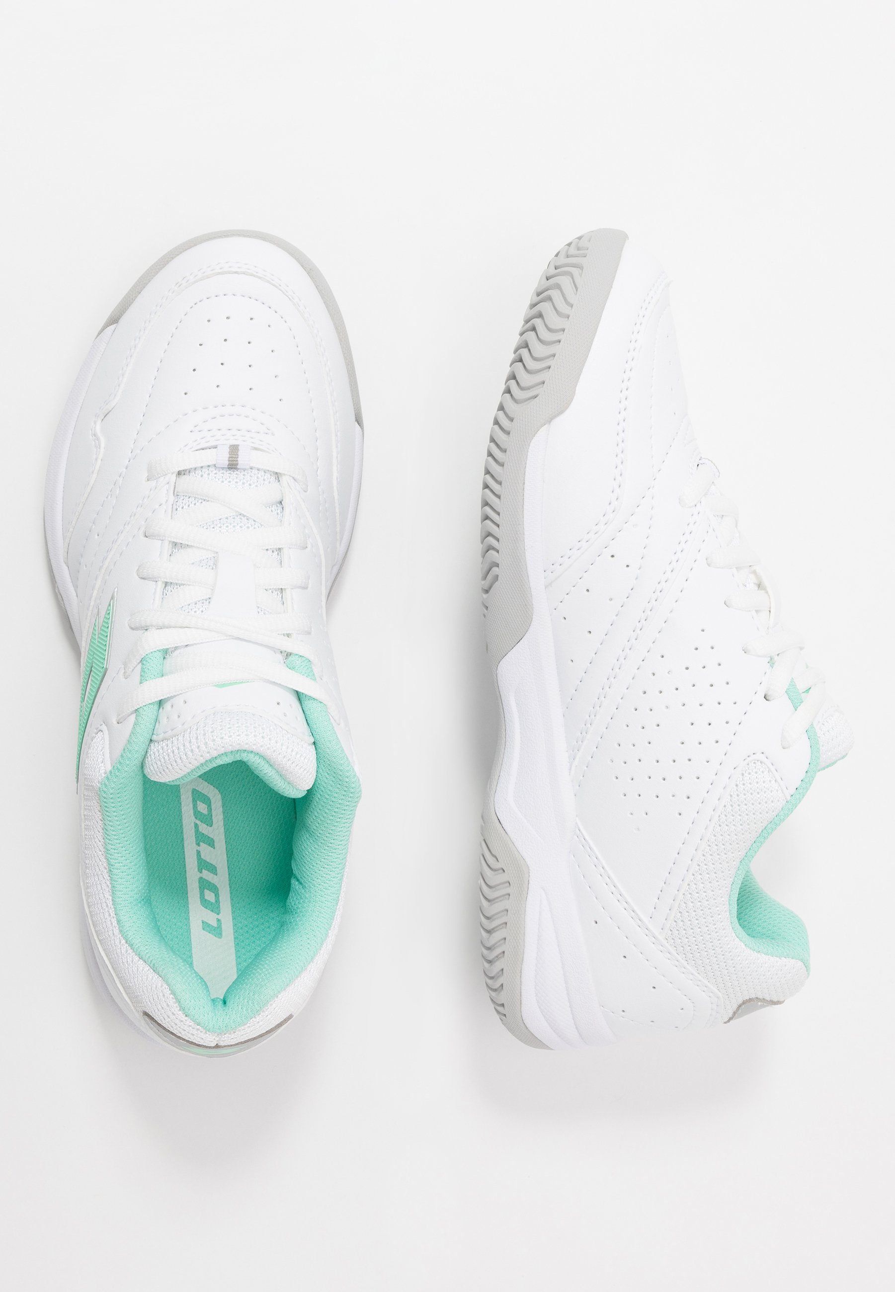 Lotto COURT LOGO XVIII - Scarpe da tennis per tutte le superfici - all  white/green cabbage/bianco - Zalando.it