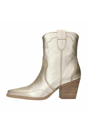 Cowboy/biker ankle boot - gold