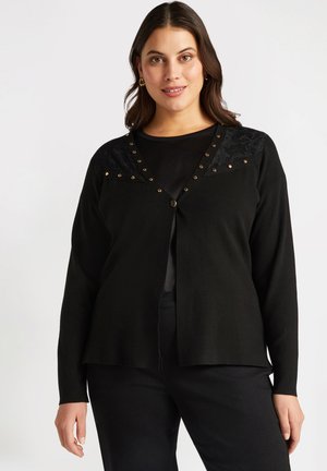 CON BORCHIE - Cardigan - nero