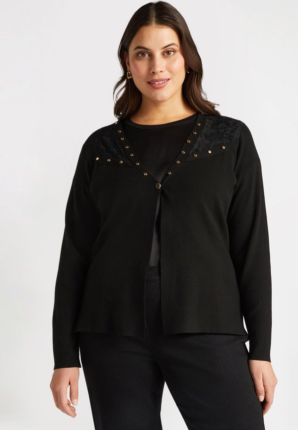 CON BORCHIE - Strickjacke - nero