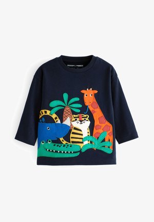 APPLIQUE - Top dugih rukava - dark blue safari