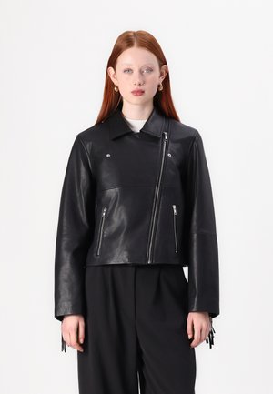 YAS YASVALETTA FRINGE JACKET - Kožnata jakna - black