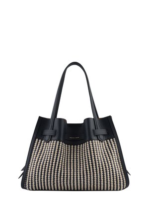 Pourchet, SAC PORTÉ MAIN EN CUIR DE VACHETTE - BLOSSOM TRESSÉ - Cabas - marine