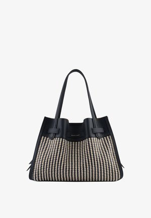 Pourchet, SAC PORTÉ MAIN EN CUIR DE VACHETTE - BLOSSOM TRESSÉ - Cabas - marine