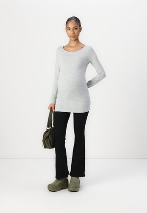 2 PACK - Long sleeved top - black/mottled light grey