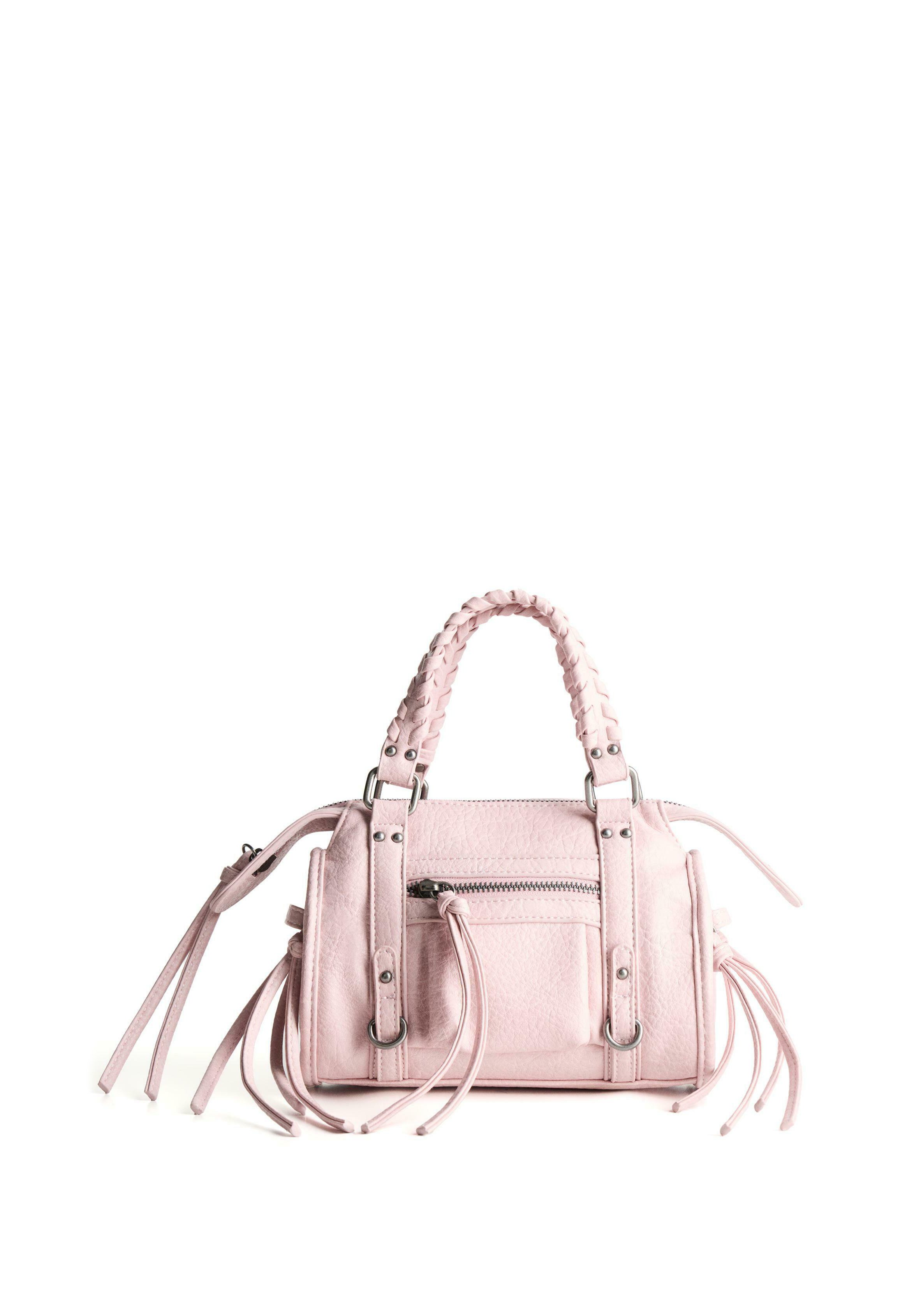 Bershka MINI - BOWLING BAG - Geantă de mână - light pink/roz