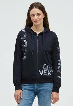 KAPUZEN MIT PRINT ARTWORKS - Sweatjacke - blue navy