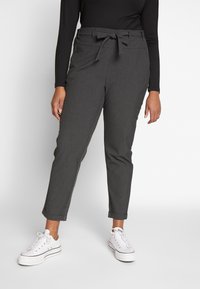 Kaffe Curve - JIA BELT PANTS - Trousers - dark grey melange Thumbnail Image 1