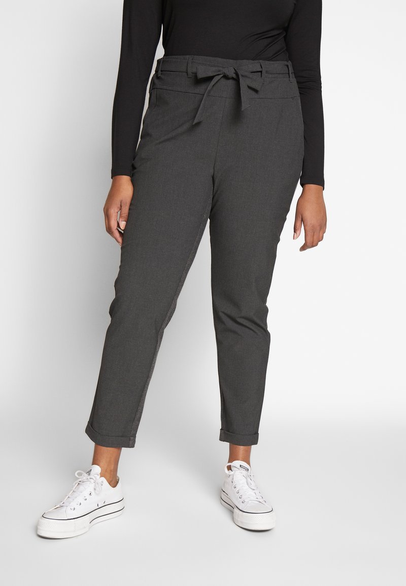 Kaffe Curve - JIA BELT PANTS - Trousers - dark grey melange, Enlarge