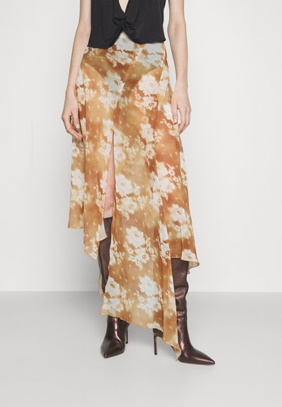 Ioannes SHAWL SKIRT - A-vonalú szoknya - sprayed lace ochre