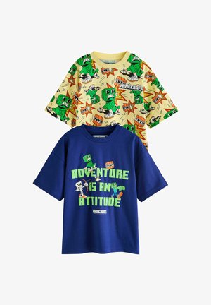 Next, REGULAR FIT - MINECRAFT T-SHIRTS 2 PACK . - Nyomott mintás póló - blue yellow