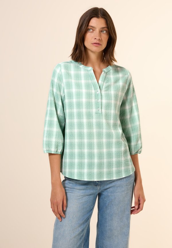 KARIERTE STRUKTUR - Bluse - grün