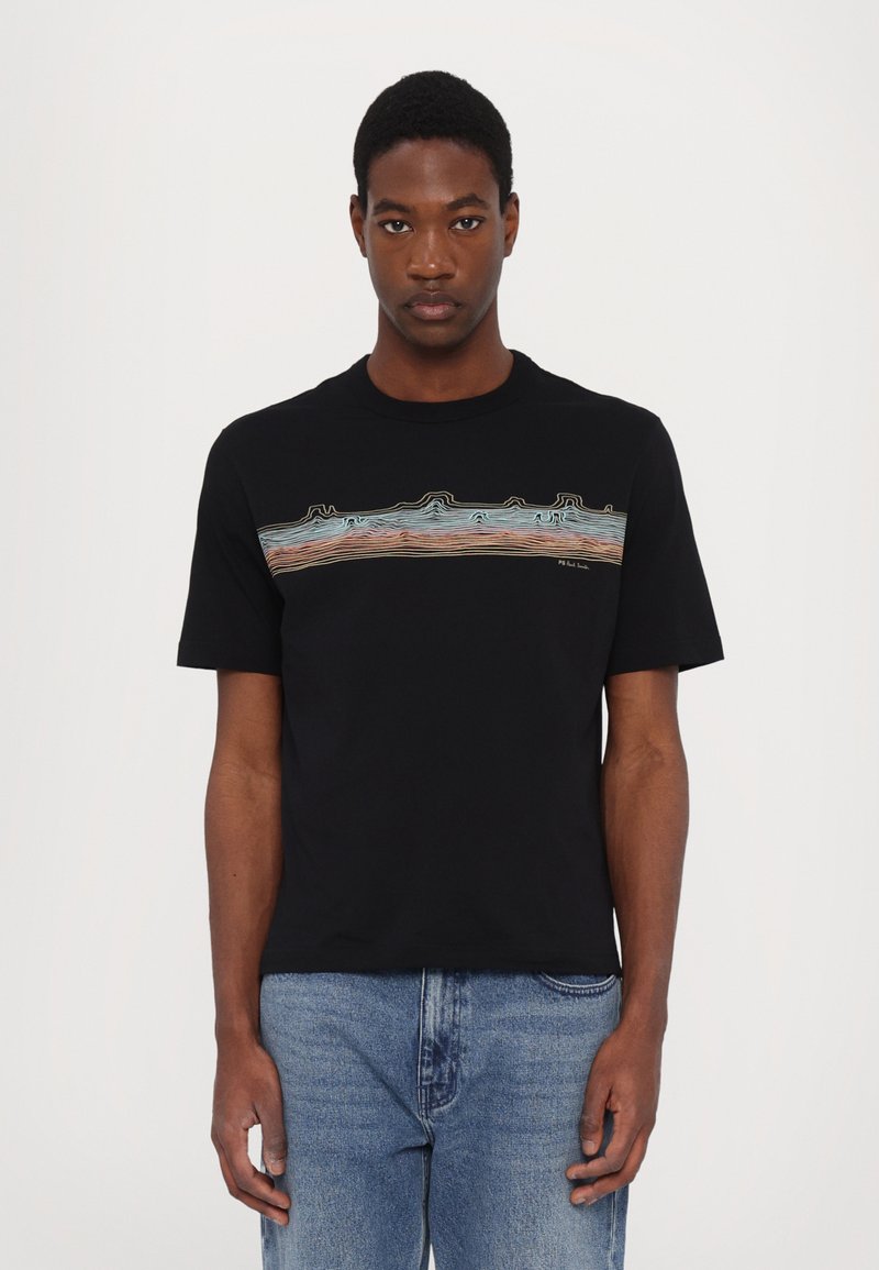 PS Paul Smith - DESERT STRIPE - Printtipaita - black, Suurenna
