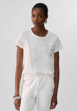 LIU JO, LIU JO BEADED T-SHIRT - T-shirt imprimé - off-white