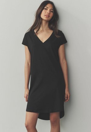 Next PETITE FIT CAP SLEEVE V-NECK - Jerseykleid - black