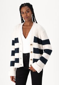 Tommy Jeans FLAG - Chaqueta de punto - ancient white