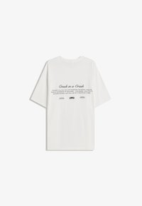 Bershka SHORT SLEEVE - Potiskana majica - white