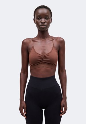 Even&Odd active Sutien sport cu susținere scăzută - dark brown