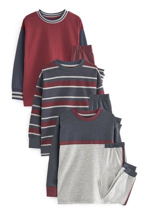 3 PACK SET - Nattøj sæt - navy blue burgundy red