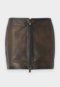 CIA SKIRT - Leather skirt - brown