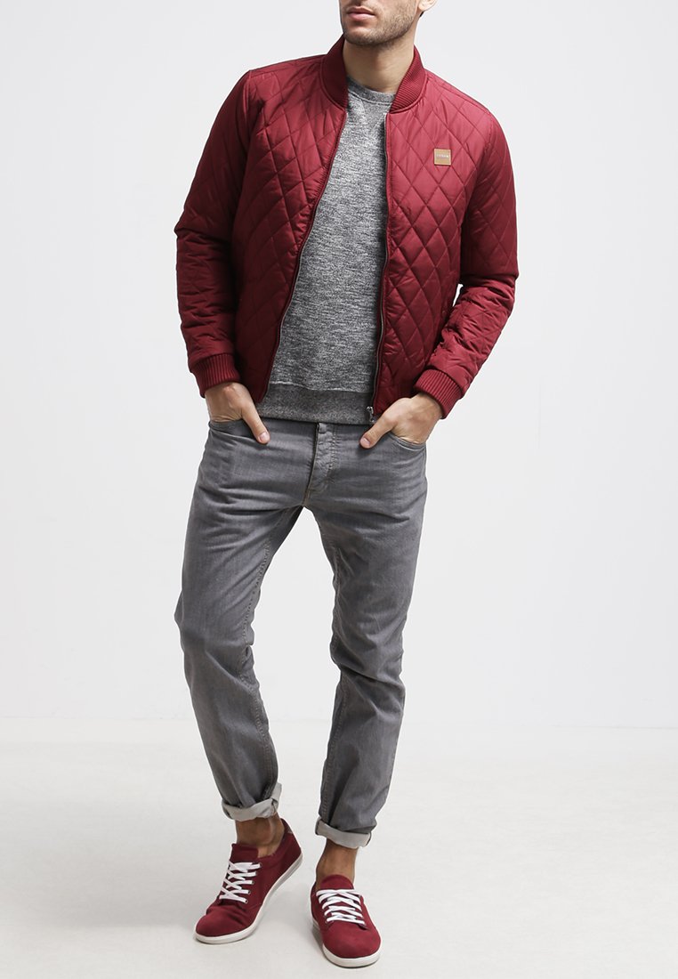 Urban Classics DIAMOND - Light jacket - burgundy