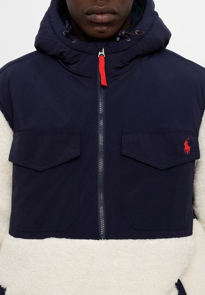 Polo Ralph Lauren PILE FLEECE HYBRID HOODIE - Flisinė striukė - herbal milk multi
