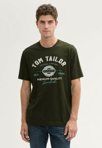 TOM TAILOR LOGO  - Marškinėliai su spaudiniu - dark rosin green