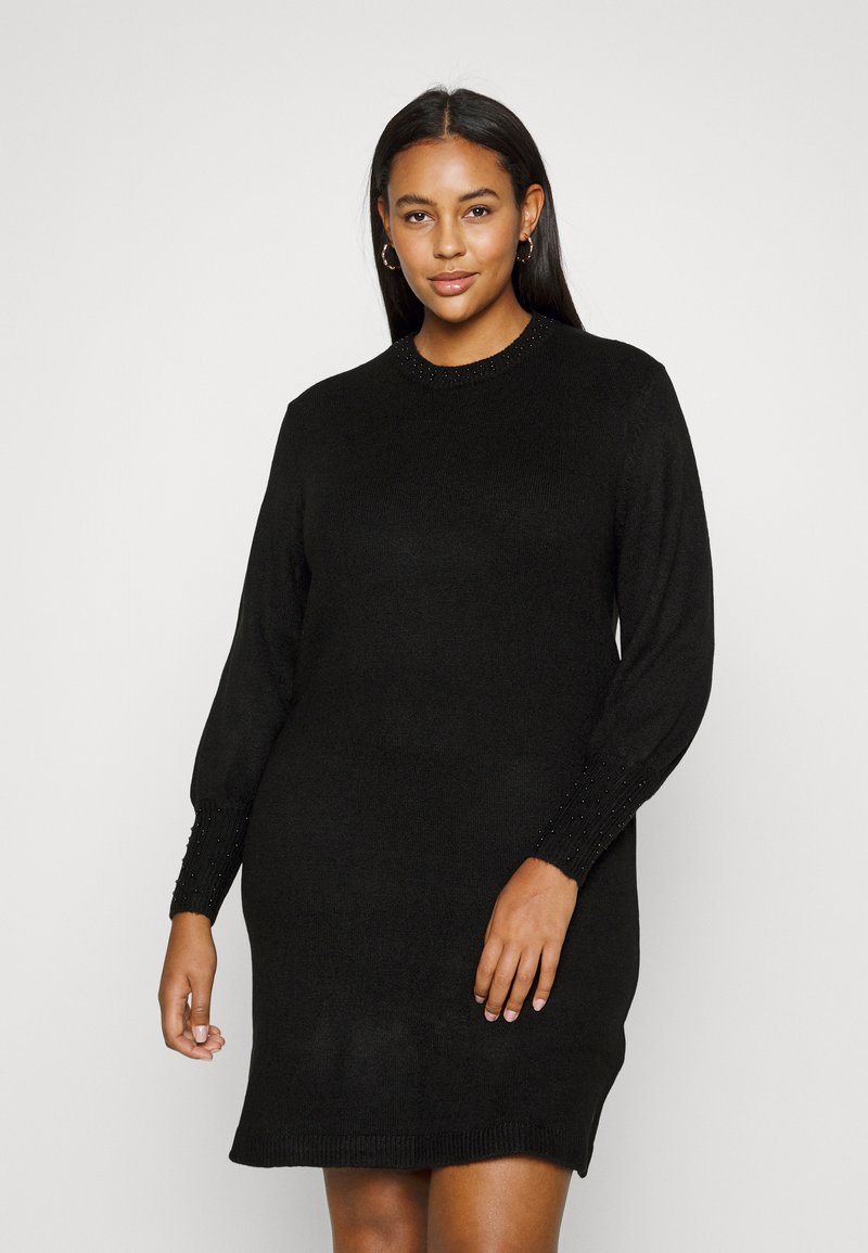 ONLY Curve ONCALEXIS BEAD DRESS Jumper dress black Zalando.co.uk