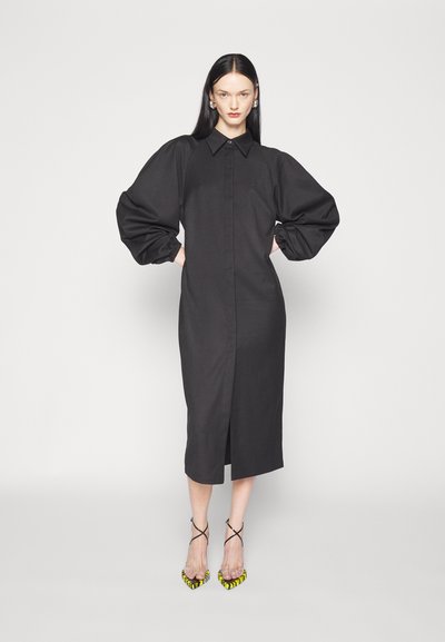 Sara Battaglia PUFF SLEEVE LONG DRESS - Shirt dress - black