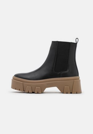 Kotníkové boty na platformě - black