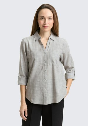 WITH SLUB STRUCTURE - Hemdbluse - cloudy green