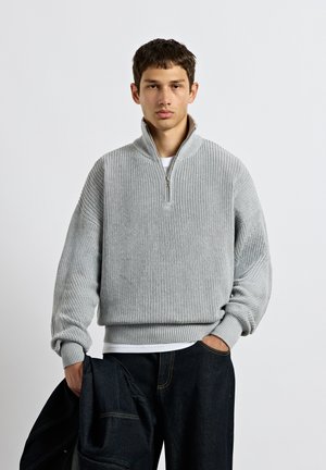Burocs, CHUNKY HALF ZIP - Pullover - grey