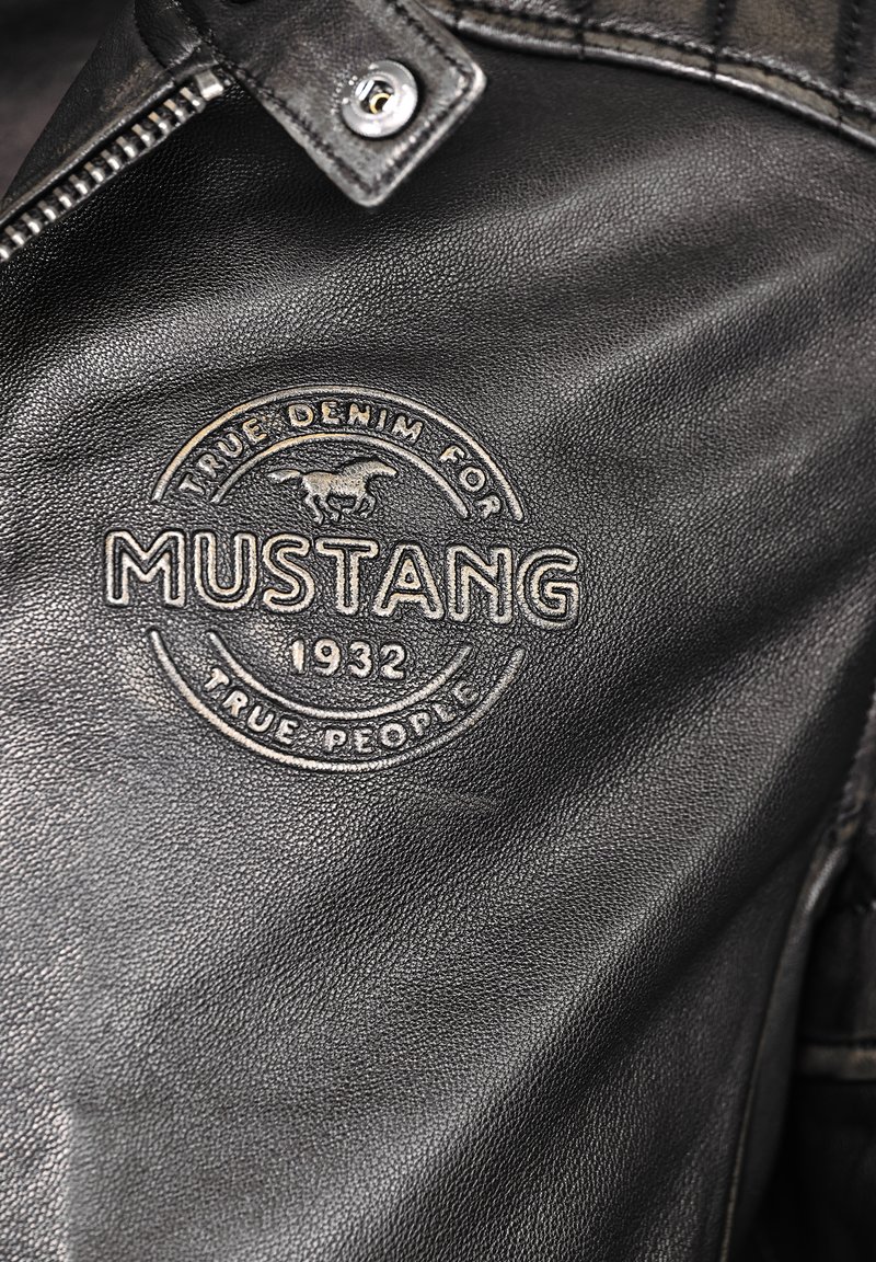 Mustang Lederjacke vintage black/schwarz Zalando