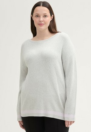 MIT FISCHGRÄTENMUSTER - Strickpullover - grey knit heringbone