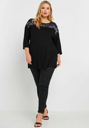 EMBELLISHED SWING - Pitkähihainen paita - black