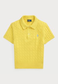 CABLE KNIT COTTON CROPPED POLO SHIRT - Piké - fall yellow