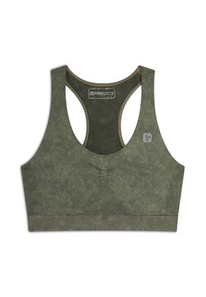 Freddy SEAMLESS ICE WASH - Sujetadores deportivos con sujeción ligera - beetle green used